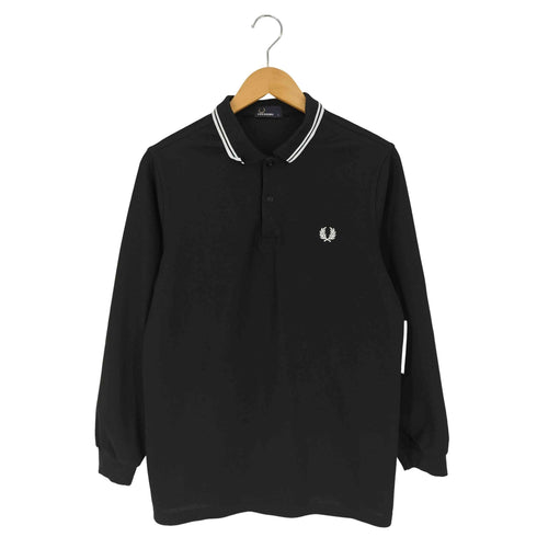 フレッドペリー FRED PERRY ロゴ刺繍 鹿の子 ロングスリーブ ポロシャツ メンズ import:L