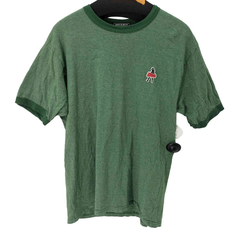 ヒステリック HYSTERIC ヒスガール ワンポイントワッペンボーダーS/SリンガーTシャツ メンズ import:L