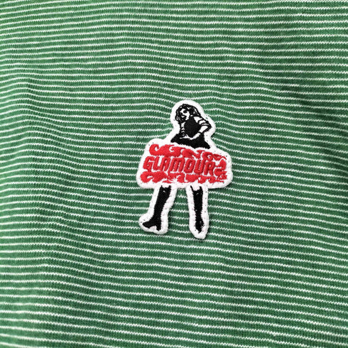 ヒステリック HYSTERIC ヒスガール ワンポイントワッペンボーダーS/SリンガーTシャツ メンズ import:L