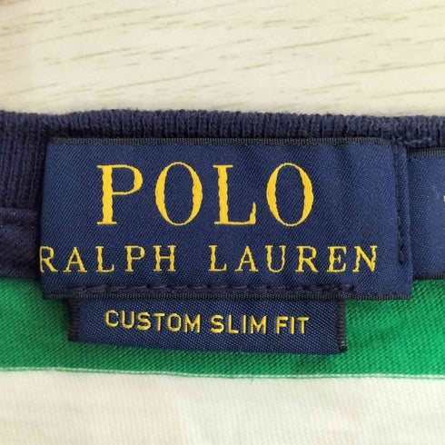 ポロラルフローレン POLO RALPH LAUREN CUSTOM SLIM FIT カスタム スリム フィット ポニー刺繍 ボーダー ポケット Tシャツ メンズ import:S
