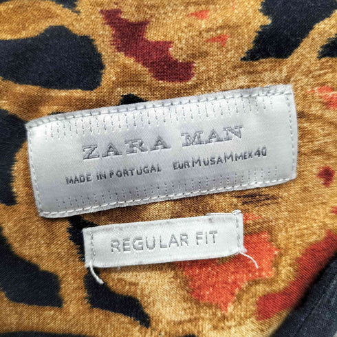 ザラマン ZARA MAN L/S 総柄 レーヨンシャツ メンズ US M