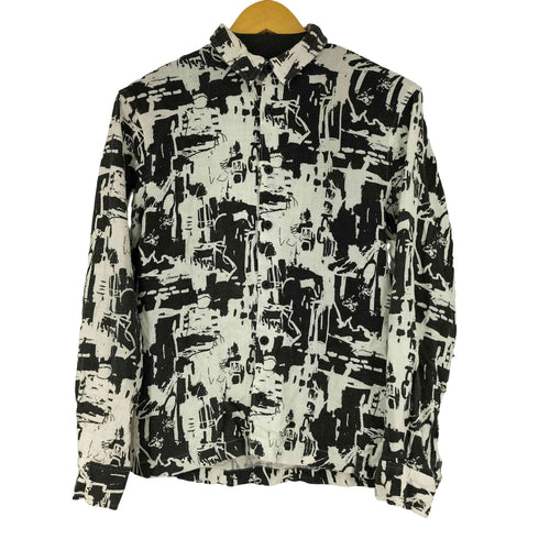 ザラ ZARA 総柄 L/S リネンシャツ レディース import:S