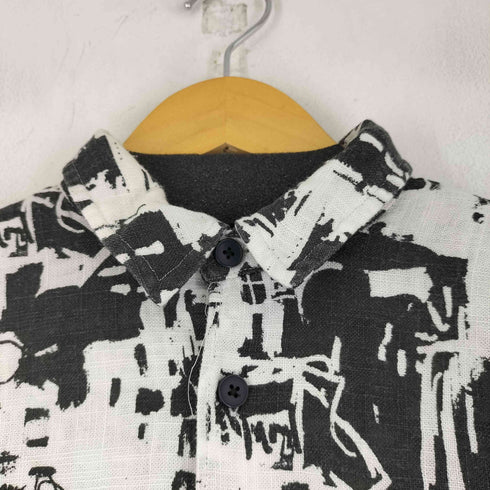 ザラ ZARA 総柄 L/S リネンシャツ レディース import:S