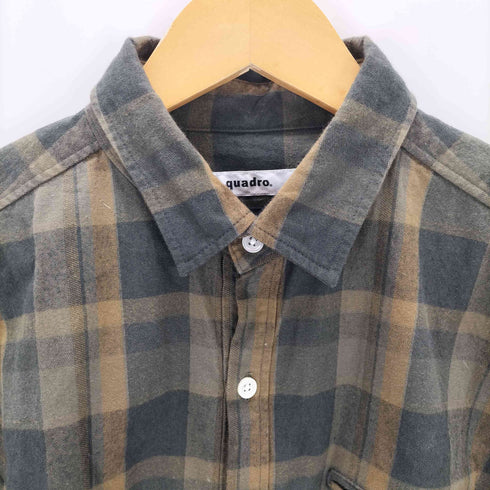 クオドロ quadro チェック柄 レギュラーカラーシャツ メンズ 2