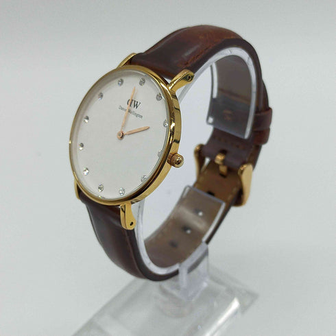 ダニエルウェリントン Daniel Wellington Classy O34R11 ポイント インデックス レザーベルト ラインストーンベゼル レディース