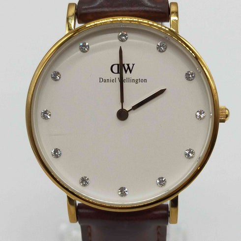 ダニエルウェリントン Daniel Wellington Classy O34R11 ポイント インデックス レザーベルト ラインストーンベゼル レディース