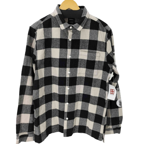 ルーカ RVCA バックプリント ブロックチェックネルシャツ メンズ M