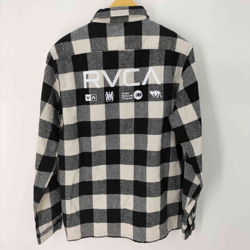 ルーカ RVCA バックプリント ブロックチェックネルシャツ メンズ M