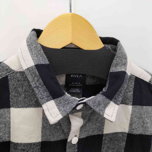 ルーカ RVCA バックプリント ブロックチェックネルシャツ メンズ M