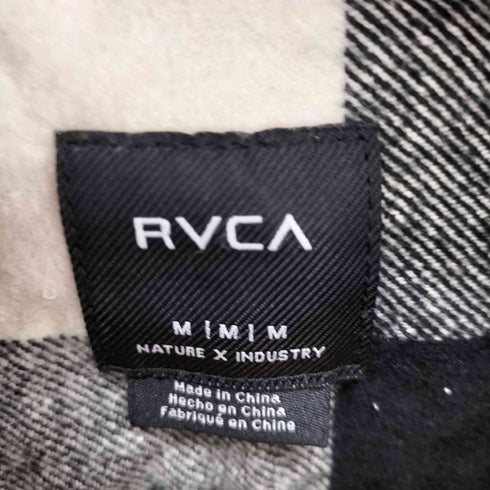 ルーカ RVCA バックプリント ブロックチェックネルシャツ メンズ M