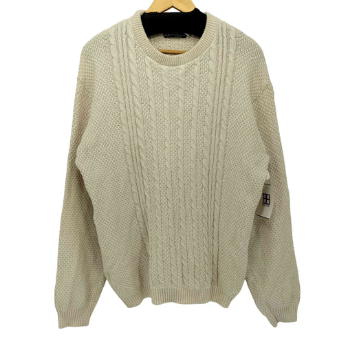 Binghamton Knitting USA製 ケーブルニットセーター メンズ M