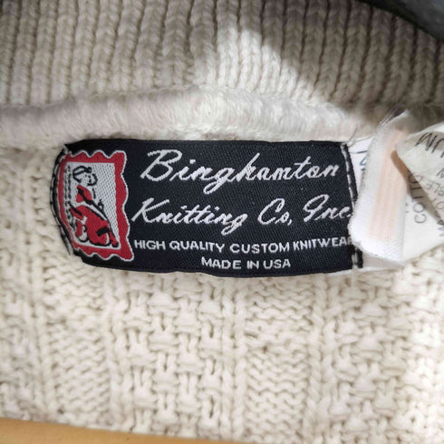 Binghamton Knitting USA製 ケーブルニットセーター メンズ M