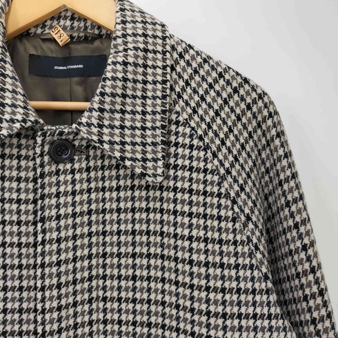 ジャーナルスタンダード JOURNAL STANDARD 17SS 千鳥格子 ウール ステンカラー コート メンズ