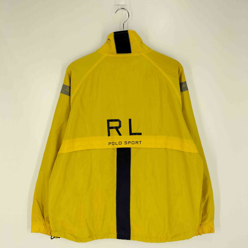 ポロスポーツラルフローレン POLO SPORT RALPH LAUREN 90S 裏地フリース 裾ドローコード ジップアップ ナイロンジャケット メンズ import:L