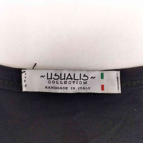 USUALIS ラインストーン クルーネックTシャツ メンズ