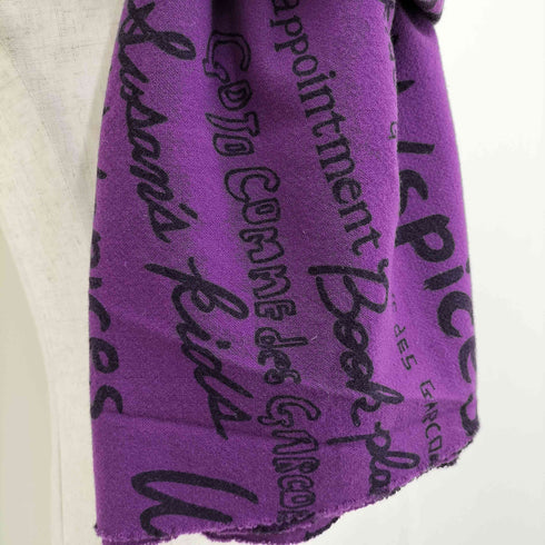 コムデギャルソンコムデギャルソン COMME des GARCONS COMME des GARCONS 英字プリント 大判 フリンジ ストール レディース