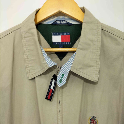 トミーヒルフィガー TOMMY HILFIGER 80-90s フラッグタグ ロゴ刺繍 スイングトップ メンズ import:L