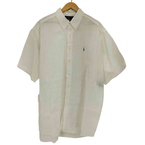 ラルフローレン RALPH LAUREN 90s BLAKE ポニー刺繍 リネン100 半袖シャツ メンズ import:XL