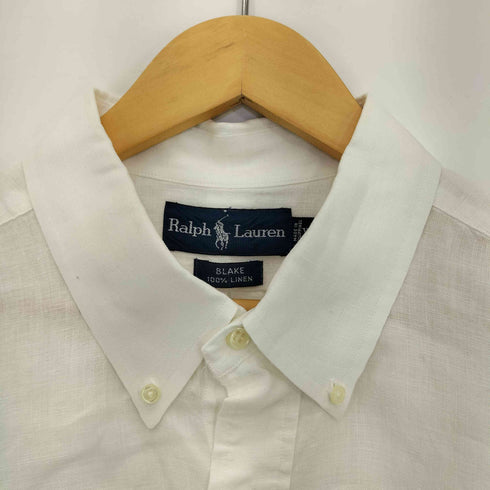 ラルフローレン RALPH LAUREN 90s BLAKE ポニー刺繍 リネン100 半袖シャツ メンズ import:XL