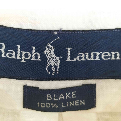 ラルフローレン RALPH LAUREN 90s BLAKE ポニー刺繍 リネン100 半袖シャツ メンズ import:XL