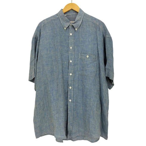エルメネジルドゼニア Ermenegildo Zegna SOFT リネン 半袖ボタンダウンシャツ メンズ import:XL