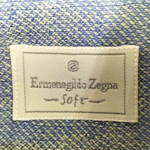 エルメネジルドゼニア Ermenegildo Zegna SOFT リネン 半袖ボタンダウンシャツ メンズ import:XL