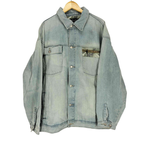 90s リネン コットン デニムカバーオール ジャケット メンズ JPN:XXL