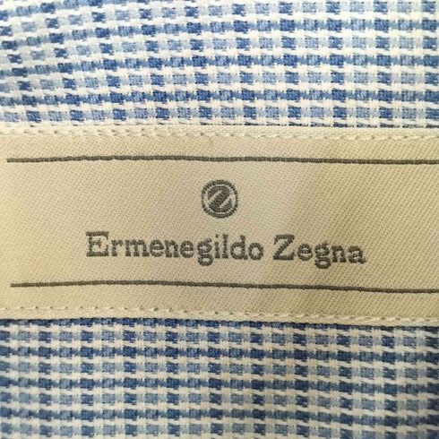 エルメネジルドゼニア Ermenegildo Zegna コットン レギュラーカラーチェック シャツ メンズ 44