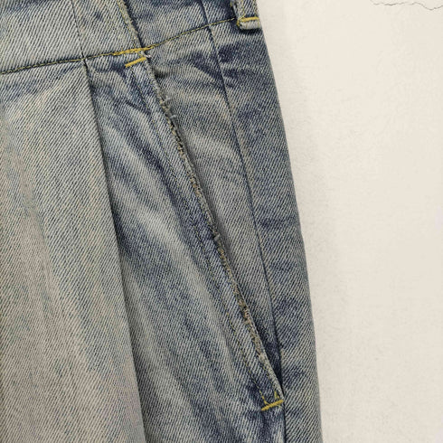 マイビューティフルランドレット my beautiful landlet 24SS 12oz DENIM TUCK WIDE PANTS(USED WASH) メンズ JPN:0