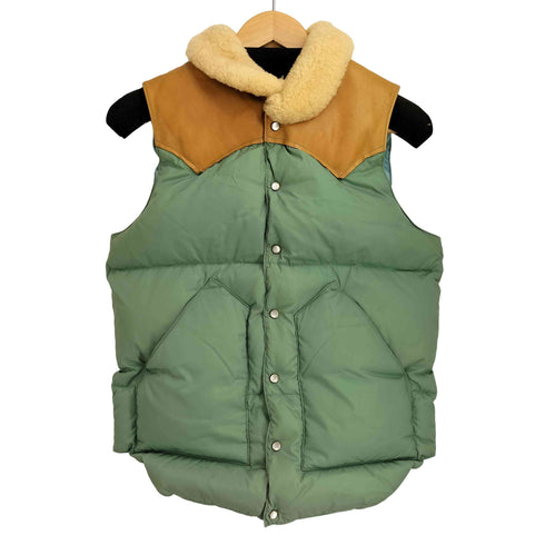 ロッキーマウンテンフェザーベッド Rocky Mountain FeatherBed Christy Vest 襟ボア ヨークレザー ダウン ベスト メンズ 36