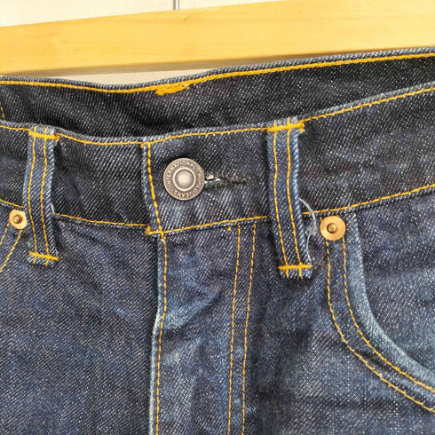 ティーシービージーンズ TCB JEANS Pre-shrunk jeans type 505 猫パッチ 赤耳 テーパードデニムパンツ メンズ