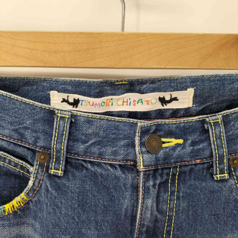 ツモリチサト TSUMORI CHISATO カラフル刺繍 ダメージデニムパンツ レディース JPN:1