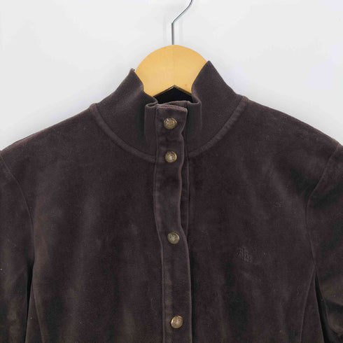 ローレンラルフローレン LAUREN RALPH LAUREN ワンポイント刺繍ベロア金ボタンブルゾン レディース import:M