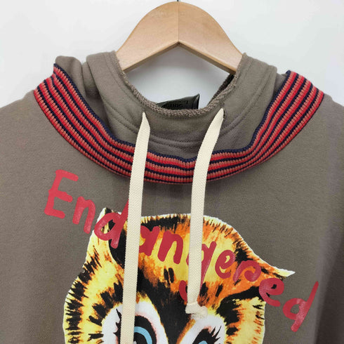 ヴィヴィアンウエストウッドマン Vivienne Westwood MAN ENDANGERED SPECIES OWL 素材切替 プルオーバー スクエアパーカー メンズ FREE