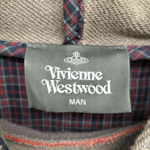 ヴィヴィアンウエストウッドマン Vivienne Westwood MAN ENDANGERED SPECIES OWL 素材切替 プルオーバー スクエアパーカー メンズ FREE
