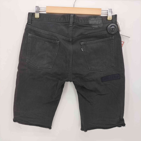 N NUMBER 04AW GIVE期 本人期 パッチワークワッペン ブラックデニムショートパンツ メンズ 3