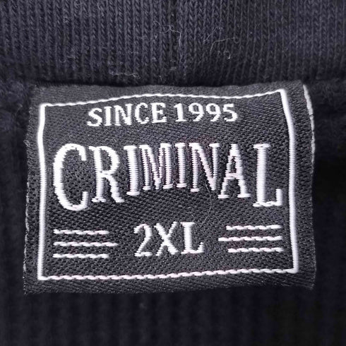 CRIMINAL 裏サーマル ヘビーウェイト ジップアップパーカー メンズ 2XL
