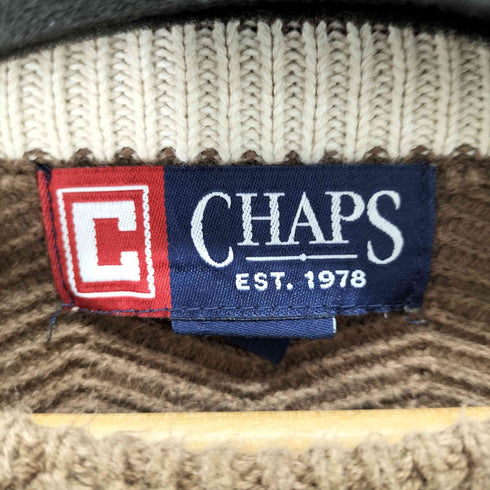 チャップスラルフローレン CHAPS RALPH LAUREN ワンポイントロゴ刺繍 クルーネックコットンニット メンズ JPN:M