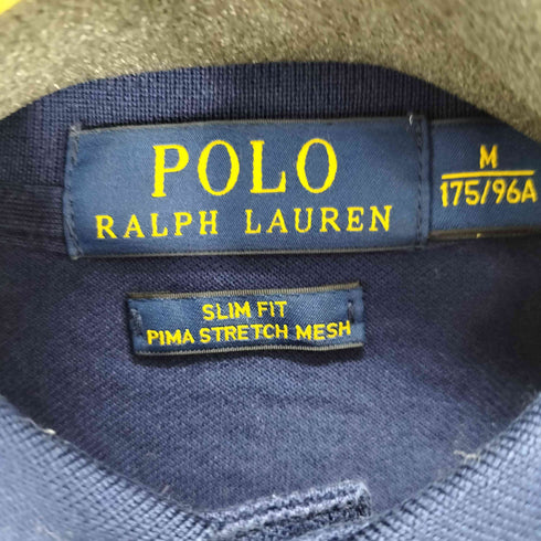 ポロラルフローレン POLO RALPH LAUREN SLIM FIT PIMA STRETCH MESH ポニー刺繍 L/Sポロシャツ メンズ import:M