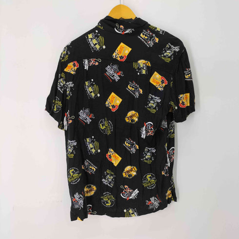 キャラクター総柄 S/S レーヨンオープンカラーシャツ メンズ JPN:L