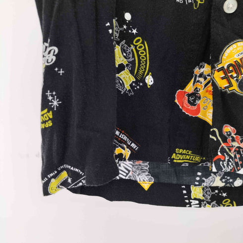 キャラクター総柄 S/S レーヨンオープンカラーシャツ メンズ JPN:L