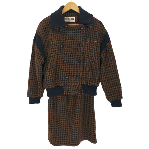 ish maison 千鳥格子ダブルジャケット スカート レディース