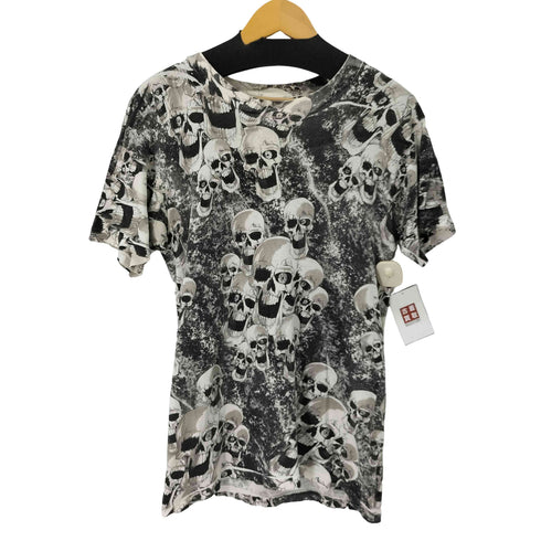 スカル オールオーバープリント Tシャツ シングルステッチ メンズ import:XL