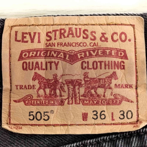 リーバイス Levis 505 REGULAR FIT レギュラーフィット ブラック デニムパンツ メンズ W36 L30