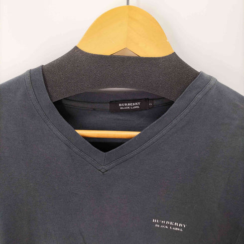 バーバリーブラックレーベル BURBERRY BLACK LABEL プリントロゴ Vネック 半袖Tシャツ メンズ 2