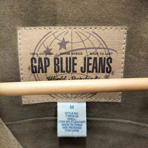 ギャップ Gap 00S BLUE JEANS 3rd 型 床革 カウレザー スウェード トラッカー ジャケット メンズ import:M