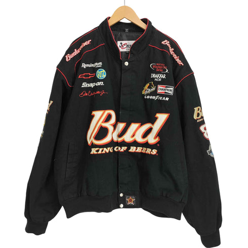 CHASE AUTHENTICS BUDWEISER 90s 企業ロゴ ワッペン 刺繍 レーシングジャケット ビックサイズ メンズ 3XL
