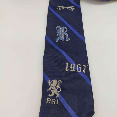 ポロラルフローレン POLO RALPH LAUREN Hand Made IN ITALY Polo Vintage Tie Striped Silk Repp Tie ロゴ デザイン ネクタイ メンズ