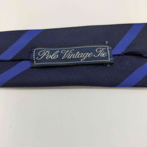 ポロラルフローレン POLO RALPH LAUREN Hand Made IN ITALY Polo Vintage Tie Striped Silk Repp Tie ロゴ デザイン ネクタイ メンズ