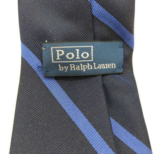 ポロラルフローレン POLO RALPH LAUREN Hand Made IN ITALY Polo Vintage Tie Striped Silk Repp Tie ロゴ デザイン ネクタイ メンズ